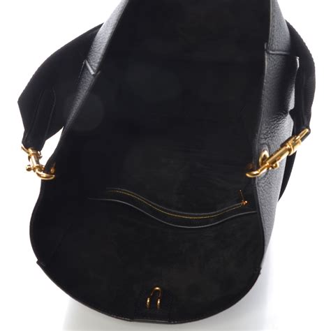 CELINE Goatskin Sangle Bucket Bag Black